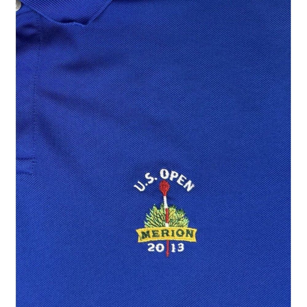 RLX‎ Ralph Lauren Polo Shirt Mens Large Blue Short Sleeve 2013 US Open Marion⛳ - Picture 5 of 10